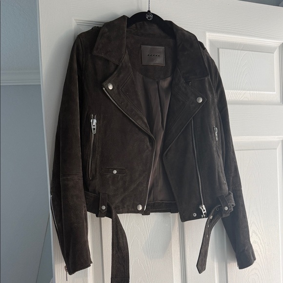 Blank NYC Jackets & Blazers - Blank NYC Dark Brown Suede Moto Jacket